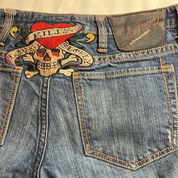 Ed Hardy straight leg logo streetwear retro jeans size 30 women’s - Picture 12 of 14